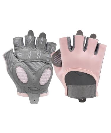 Dooclib women fitness gloves non-slip silicone sports gloves for women breathable training gloves with microfiber fabric Gym Gloves (Rosa-M)