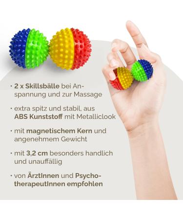 2x DBT Skills Hedgehog Ball - Magnetic Acupressure Stress Relief Massage Toys | 4 Colors | Enhance Mobility & Concentration - Buy Online on GoSupps.com