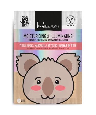 Vegan Face Mask for Children and Adults in Koala Printed Fabric - Moisturizing and Illuminating - Beauty Routine, Facial Care, Hydrates the Skin - Gift Idea for Girls, Women, Easy to Apply - 1 Unit