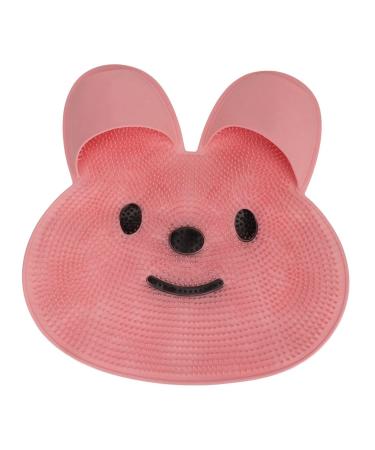 Shower Foot Cleaner Pad Non-Slip Dead Skin Removal Foot Exfoliating Mat Bathroom Design (PINK)
