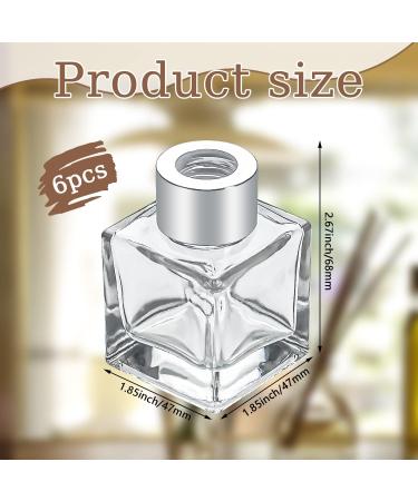 Buy Jnwyh 6-Piece Square Glass Diffuser Bottles Set (50ml) - Perfect for Home Office & Bathroom - International Shipping Available - Buy Online on GoSupps.com