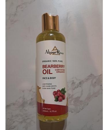 alpine river organic bearberry oil-100% pure certified organic face &body oil lighting & anti-dark spots treatment for even skin tone 200ml/6.7 fl oz.