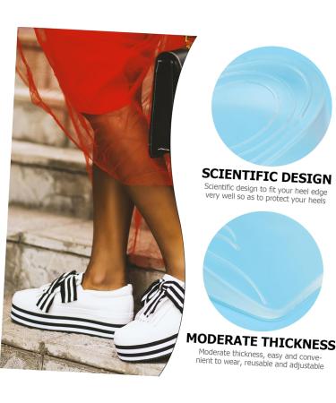 FRCOLOR Silicone Heightening Insoles - 2 Pairs Heel Lift Cushion Socks for Pain Relief & Increased Height - Transparent 8.6x5.5CM - Buy Online on GoSupps.com