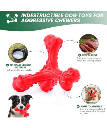 Shop Cvalin Dog Toys for Large Breeds | Aggressive Chew Cubes & Dental Cleaning Stick - Red - Buy Online on GoSupps.com