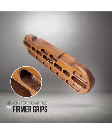 Yes4All Wooden Hang Board/Climbing Board - Hand Strengthener for Finger Grip and Pull Up Training - Espresso - Buy Online on GoSupps.com
