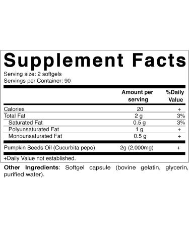 Vitamatic Pumpkin Seed Oil 2000mg Softgel Capsules - 180 Softgels, 1000mg per Softgel - Buy Online on GoSupps.com
