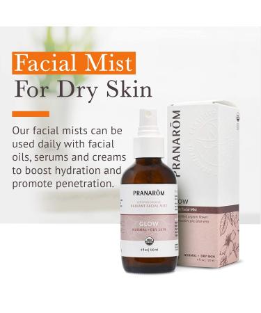 Pranarom Facial Mist (4oz / 120ml) - 100% Pure & Natural Essential Oil Facial Mist for Dry Skin Hydration & Toning (Glow (Dry Skin)) Prepare: Glow - Buy Online on GoSupps.com