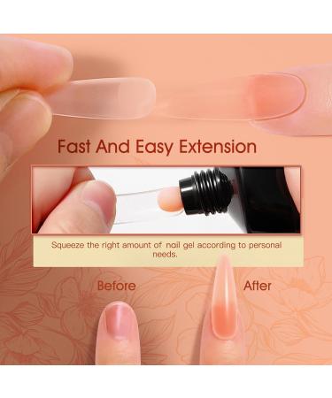 Rosalind Nude Poly Nail Gel Set - 60ml UV/LED Acrylic Nail Polish with Brush for Quick Nail Extensions - Buy Online on GoSupps.com