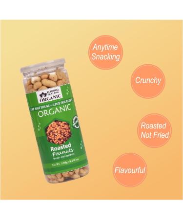Blessfull Healing Organic Natural Vegan Lemon Mint Roasted Peanuts Crunchy Healthy Snacks 150 Gram - Buy Online on GoSupps.com