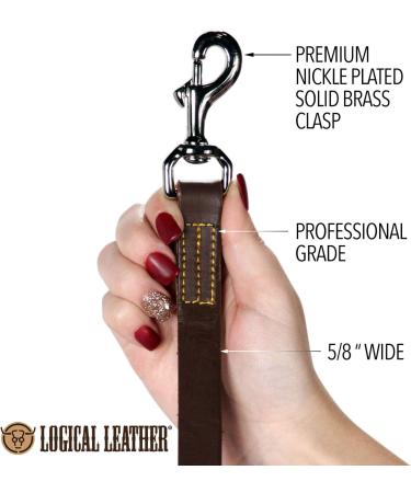 Logical Leather 4 Ft Dog Training Leash - Heavy Full Grain Brown Leather Lead - Buy Online on GoSupps.com