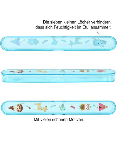 Com-Four Kids 4-Part Travel Set - Toothbrush Mug Case Comb & Zip Pocket - Indian Motif Hygiene Bag (Blue) - Buy Online on GoSupps.com