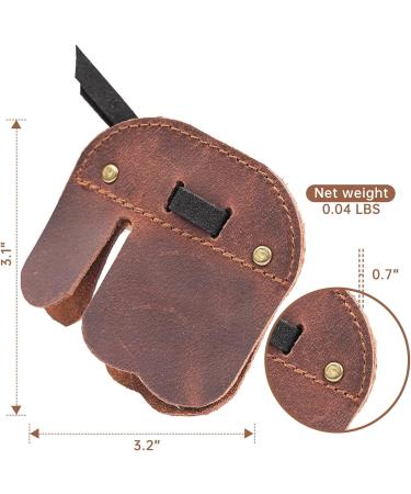 Perogen Archery Finger Tab - Cow Leather Recurve Bow Hunting Finger Protector (Brown, Medium) - Buy Online on GoSupps.com