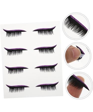 FOMIYES 4 pairs Decals Lash Reusable with Tool Liners Waterproof Decal and Eyeliners Temporary Makeup 4x1.5cm Purple - Buy Online on GoSupps.com