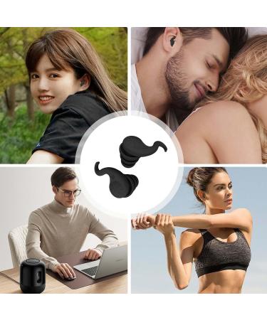 Buy 1/2 Pairs Noise Reduction Earplugs - Soft Silicone Sound Blocking Ear Plugs for Snoring & Noise Sensitivity - Comfortable & Effective Black Earplugs - Buy Online on GoSupps.com