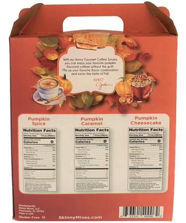 Jordans Sugar Free Skinny Syrups 3 Pack: Pumpkin Spice  Pumpkin Caramel  Pumpkin Cheesecake - Buy Online on GoSupps.com
