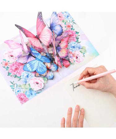 Butterfly Flower 3D Pop Up Card - Handmade Birthday Card | Fragrant Greeting Cards for Mother Wife Daughter Women | Pink-Purple Makeup Brush Gift - Buy Online on GoSupps.com