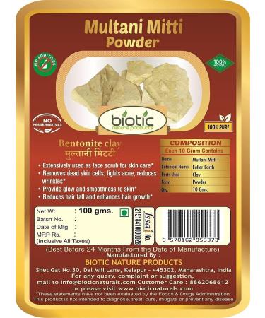 NIGHT Multani Mitti Powder Fullers EarthCalcium Bentonite Clay 100g - Buy Online on GoSupps.com