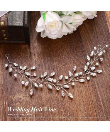 Rhinestone Wedding Hair Vine - Bridal Headband Crystal Headpiece for Women and Girls (A-Silver) - Buy Online on GoSupps.com
