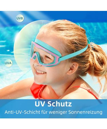 Buy Water Space Swimming Goggles for Kids 3-15 | Panoramic Anti-Fog Design | No Leak Swimming Goggles for Pool & Beach - Pink & Light Green - Buy Online on GoSupps.com