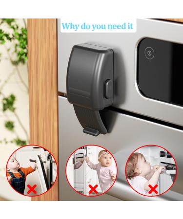 Tenmetre Child-Proof Oven Door Lock - Heat-Resistant No Drilling Safety Lock for Toddlers & Babies - Black - Buy Online on GoSupps.com
