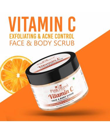Vitamin C Scrub for Face & Body - Deep Cleansing Exfoliator | Brightening Facial Scrub for All Skin Types - 100g - Buy Online on GoSupps.com