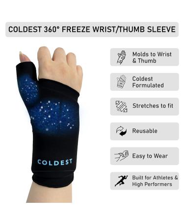 Coldest Thumb Wrist Ice Pack 360 - Adjustable Hand Support Brace for Carpal Tunnel, Arthritis, Tendonitis - Hot Cold Therapy Gel Pack (Large) - Buy Online on GoSupps.com