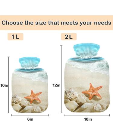 NAANLE Splashing Waves Seesters 2L Transparent Hot Water Bottle - Large for Bed Hand & Feet Warmer | Pain Relief & Heat Therapy - Buy Online on GoSupps.com