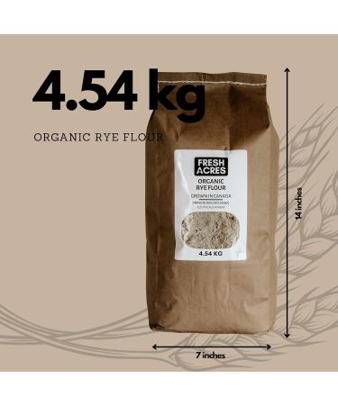 Organic Whole Grain Rye Flour Canadian Grown Bulk Dry 4.54 Kg Fresh Acres Not Sifted - Buy Online on GoSupps.com