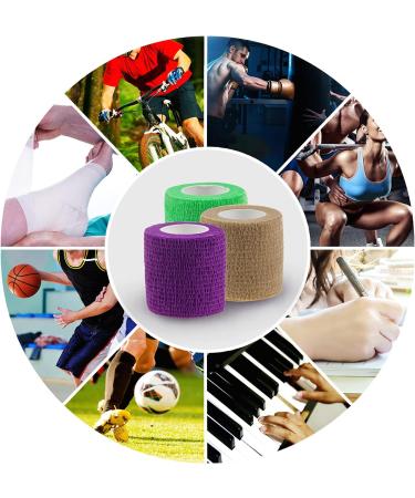 Self Adhesive Bandage Wrap - 5 Yards Tape for Sports Injuries - 4 Pack - Buy Online on GoSupps.com