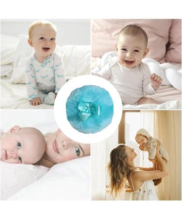 Besreey Furry Powder Puff Ultra Soft Round Face Body Powder Puff with Ribbon Bow - Dry Makeup Tool Body Powder Applicator for Baby Kid Adult Blue - Buy Online on GoSupps.com