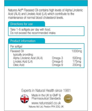 Nature's Aid Flaxseed Oil 1000mg CLA Weight Loss Supplement - 90 Capsules - Buy Online on GoSupps.com
