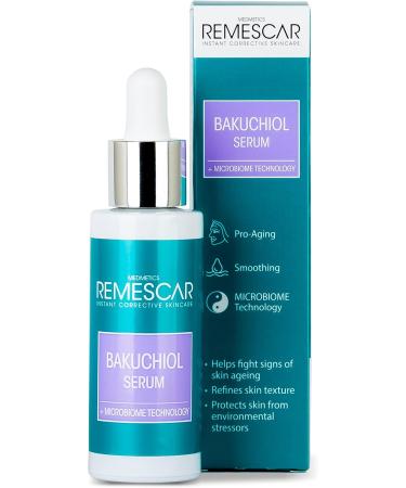Remescar Bakuchiol Serum 30ml - Reduces Wrinkles and Fine Lines - Protects From Environmental Stressors - Anti Aging Facial Serum - Refines Skin Texture Reduce Wrinkles - Buy Online on GoSupps.com