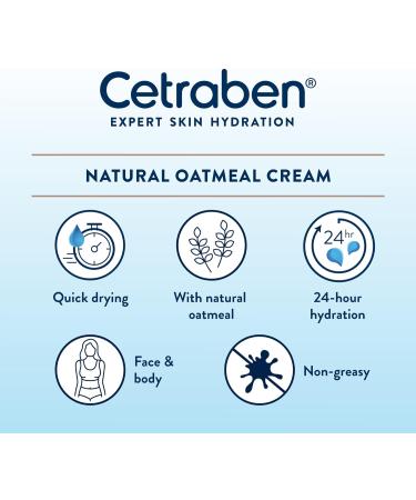 Cetraben Natural Oatmeal Cream 190g - Moisturizer for Sensitive & Eczema-Prone Skin - Buy Online on GoSupps.com