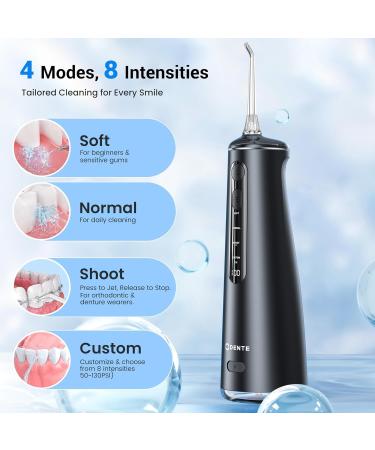 Water Dental Flosser - Portable Oral Irrigator with Micro-Bubbles Tech 4 Modes 8 Intensities Rechargeable IPX7 Waterproof - Perfect for Travel - Buy Online on GoSupps.com
