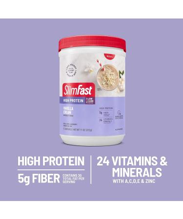 SlimFast Advanced Nutrition High Protein Vanilla Cream Smoothie Mix - 20g Protein, 12 Servings - Weight Loss Powder (Pack of 1) - Buy Online on GoSupps.com