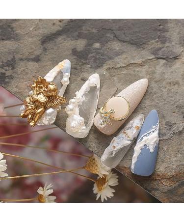 10pcs Baroque Angel Baby Nail Charms - 3D Embossed Cupid Charms for DIY Manicure - Gold Nail Accessories - Buy Online on GoSupps.com