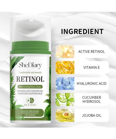 Moisturizing Retinol Face Cream - Anti-Wrinkle Hyaluronic Acid & Vitamins for Youthful Skin | Reduce Fine Lines & Dryness - Buy Online on GoSupps.com