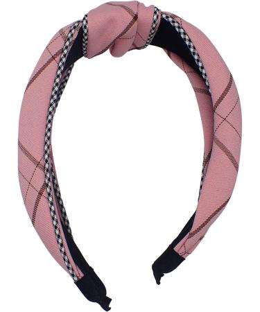 Topkids Accessories Checkered Knot Alice Bands Adult Women Hair Accessories for Women Hair Bands for Women Thick Headband Womens Headbands Head Bands Adult Women Wide Headbands (Pink) - Buy Online on GoSupps.com