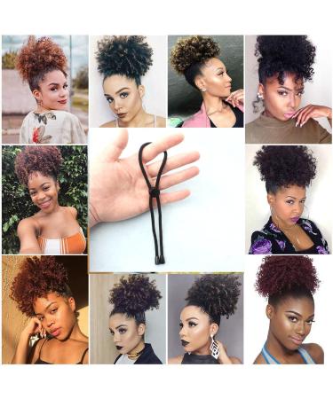 AICILY 5PCS High Elasticity Hair Ties for Afro Puff Ponytail | Adjustable Long Hair Holder for Women with Natural Curly, Thick, Braided, Kinky, Faux Locs Crochet Hair - Black - Buy Online on GoSupps.com