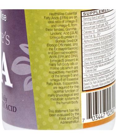Nashua Nutrition HealthSmart Diet Supplement - Natures EFA Omega3 & Omega6 Fish Oil with Borage Seed & Flax Seed Oil - 120 Capsules - Buy Online on GoSupps.com