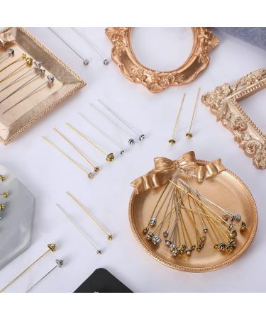 60 Pcs Mixed Color Alloy Head Pins for Jewelry Making - Silver, Gold Beading Headpins for Earrings, Bracelets - DIY Accessories - Buy Online on GoSupps.com