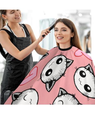 Shop Smiling Cats & Hearts Hair Cutting Cape - Professional Salon Apron for Hairdressers | International Shipping Available - Buy Online on GoSupps.com