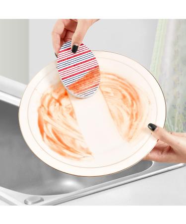 3-Pack Cleaning Kitchen Sponges Oval Nautical Stripes Kitchen Cellulose Dishwashing Wood Pulp Cotton - Buy Online on GoSupps.com