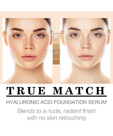 Flysmus EGF Nude Hyaluronic Acid Foundation Serum 30ml - Hydrating Invisible Cover Makeup/Anti-Aging Serum - 2pcs - Buy Online on GoSupps.com