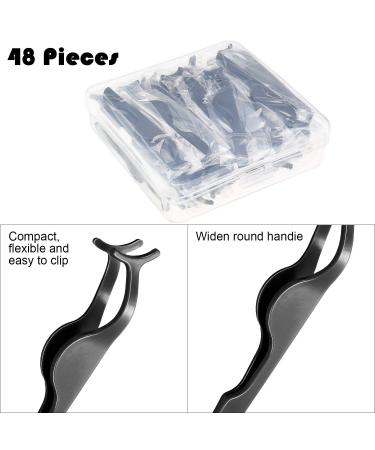 48 Pieces False Eyelash Applicator Tool Set - Plastic Tweezers & Fish Tail Clips for Easy Eyelash Extension Application & Removal (Black) - International Shipping Available - Buy Online on GoSupps.com