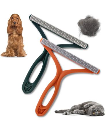 Pawsonly reusable portable lint remover |Animal hair remover brush for carpet sofa |Cat hair remover |Remove dog hair |Foot brush animal hair Pet Hair Remover (orange + green) orange and green