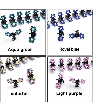 36 Mini Strass Hair Clips - Rhinestone Flower Hairpins for Women & Girls | Perfect for Daily Wear & Parties - 6 Colors - Buy Online on GoSupps.com