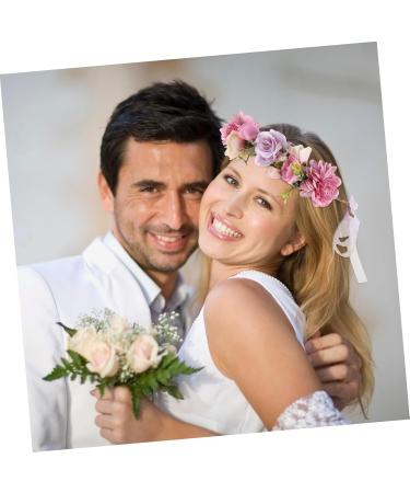 MAGICLULU Bridal Flower Headband Wedding Headband Headband Flower Headband Hair Scrunchies for Hair Ties for Girls Elastic Hair Bridesmaid Pp Accessories Purple Flowers - Buy Online on GoSupps.com