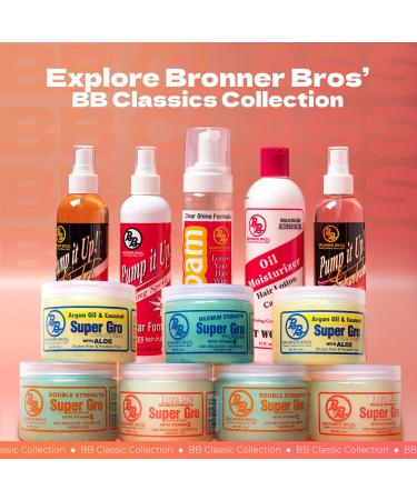 Bronner Brothers Double Strength Super Gro - Hair Treatment for Dry Itchy Scalp with Vitamins & Coconut Oil - Nourish Repair & Moisturize Damaged Hair - 6oz - Buy Online on GoSupps.com