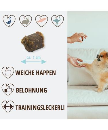 Petlove Meat Softies for Dogs - Grain-Free Training Treats with 63% Meat Content - Goose Flavor (3x200g) - Premium Dog Snacks - Buy Online on GoSupps.com